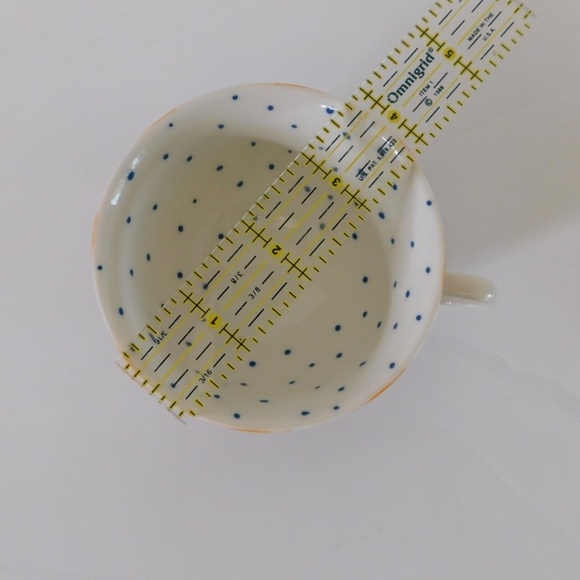 ANTHROPOLOGIE Polka Dot Floral Teacup Saucer Set Bohemian Kitchen Tea - Picture 13 of 13